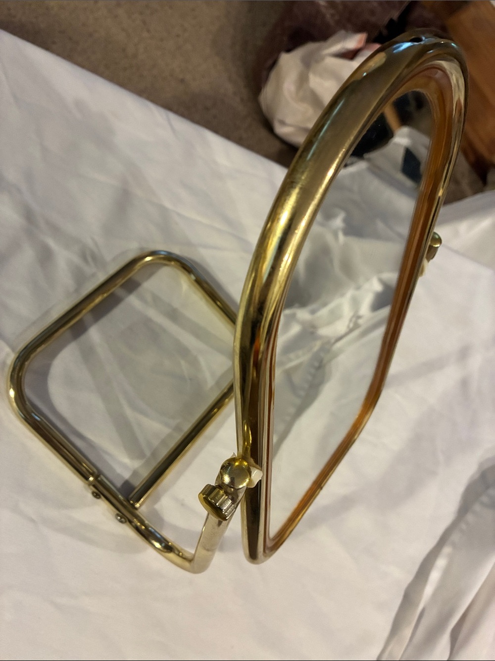 Brass Vanity Mirror Milo Baughman Style Vanity Top Decorative Brass Vintage EUC - Picture 9 of 13